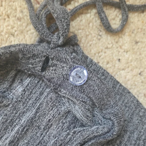 SHEIN Gray Wide Leg Drawstring  Waist Maternity Pants - Picture 4 of 5